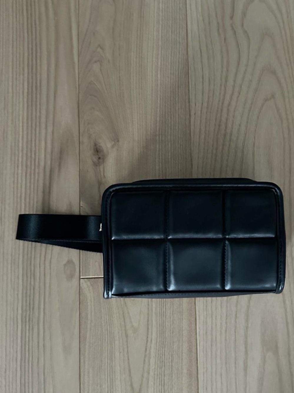 Amanda Uprichard Black Quilted Crossbody Belt Bag